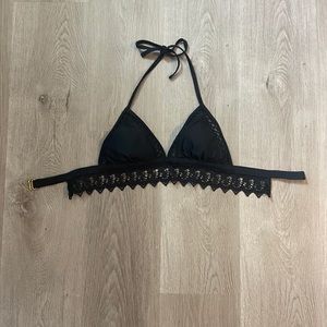 Black Lacey Longline Bikini Top